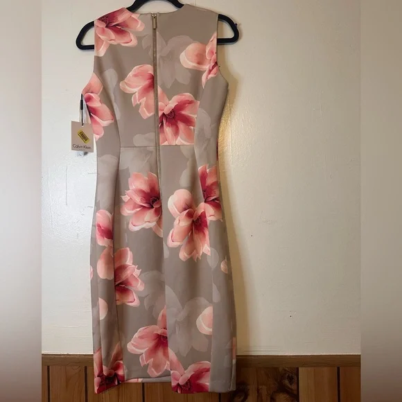 Calvin Klein Pink and Cream Floral Dress - Picture 2 of 3
